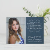 Christliches Bibelverse Typografie Abschluss Foto Einladung (Stehend Vorderseite)