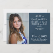 Christliches Bibelverse Typografie Abschluss Foto Einladung (Vorderseite)