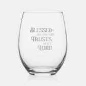 Christliches Bibelverse Weinglas Ohne Stiel (Vorderseite)