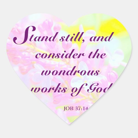 Christliches Bibelversen für Blumenmuster Herz-Aufkleber (Vorderseite)