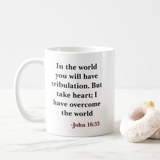 Christliches biologisches Vers Kaffeetasse (Mit Donut)