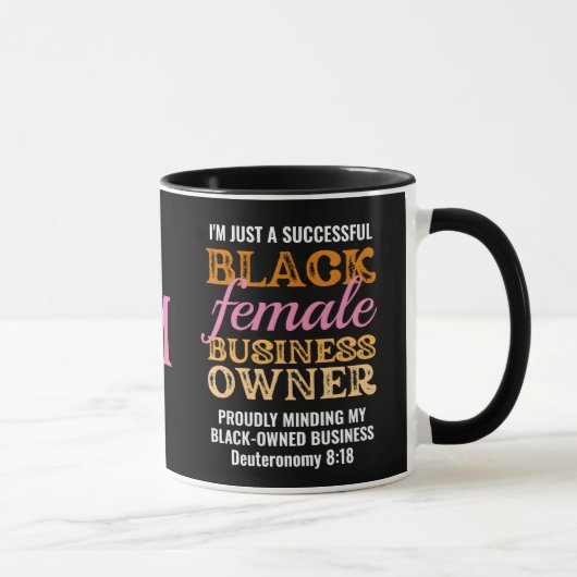 Christliches BLACK FEMALE BUSINESS OWNNESS Monogra Tasse (Rechts)