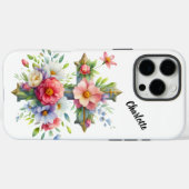 Christliches Blaues Kreuz durch blühende Blume Case-Mate iPhone Hülle (Rückseite (Horizontal))
