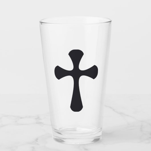 Christliches blaues Kreuz Glas (Vorderseite)
