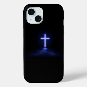 Christliches blaues Kreuz im Nebel Case-Mate iPhone Hülle