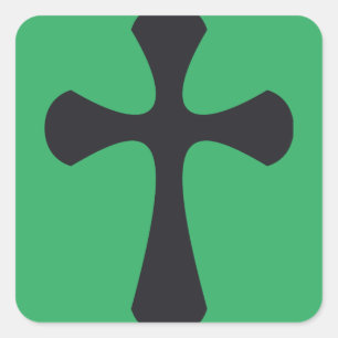 Christliches blaues Kreuz Quadratischer Aufkleber