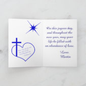 Christliches blaues kundengerechtes der frohen feiertagskarte (Innenseite)