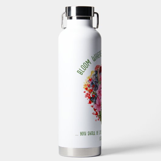 Christliches BLOOM, IN DEM SIE PLANTIERT SIND Trinkflasche (Vorderseite)