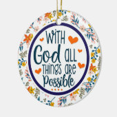 Christliches Blumen mit Gott alle Sachen möglich Keramik Ornament (Links)