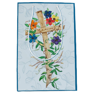 Christliches Blumenkreuz Mittlere Geschenktüte