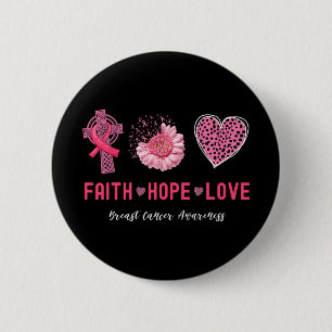 Christliches Blumenrosa Herzrhythmusstörungen Button