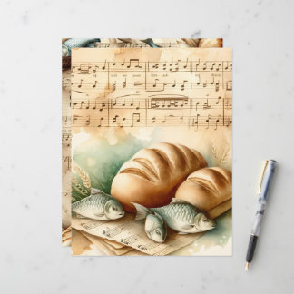 Christliches Brot & Fish Vintages Scrapbook Papier