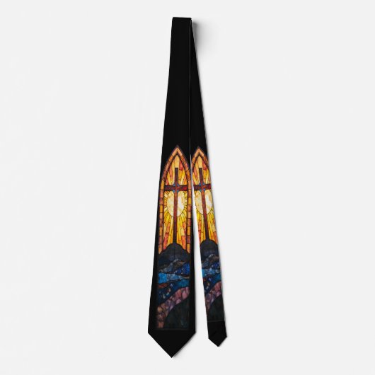 Christliches Buntglas-Kreuz Krawatte (Vorderseite)