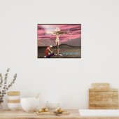 Christliches Calvary-Kunstposter Poster (Küche)