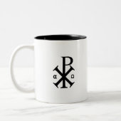 Christliches Chi-Rho-Symbol Zweifarbige Tasse (Links)