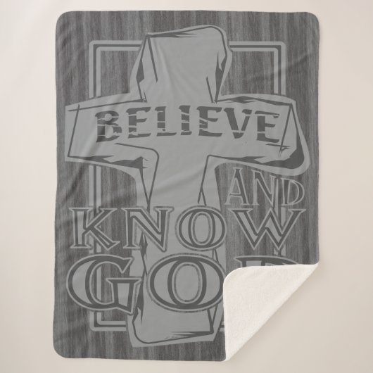 Christliches Christkreuz im Steingrauen T - Shirt Sherpadecke (Vorderseite)