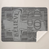 Christliches Christkreuz im Steingrauen T - Shirt Sherpadecke (Vorderseite (Horizontal))