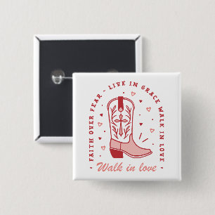 Christliches Country Girl zitiert rosa Cowgirl Sti Button