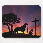 Christliches Cowboypferd, das am Mousepad (Vorne)