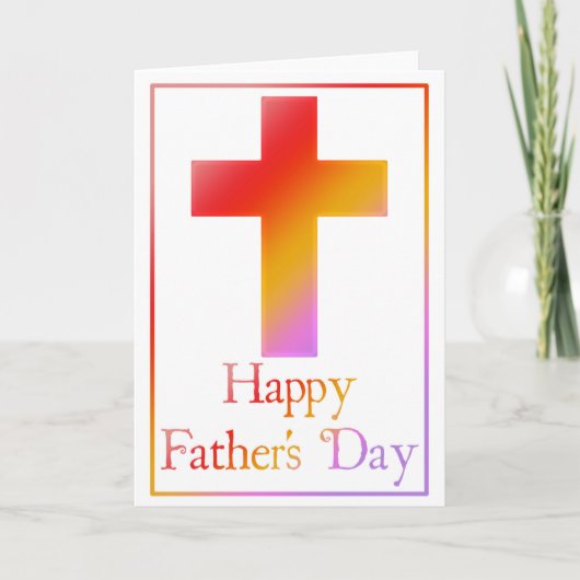 Christliches Cross-Design 10 Happy Vatertag Card Karte (Vorderseite)