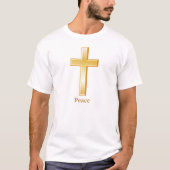 Christliches Cross-Gold-Symbol T-Shirt (Vorderseite)