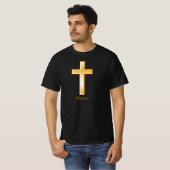 Christliches Cross-Gold-Symbol T-Shirt (Vorne ganz)