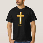 Christliches Cross-Gold-Symbol T-Shirt (Vorderseite)