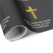 Christliches Cross - Illegal in über 50 Ländern Geschenkpapier (Rolleneckpunkt)