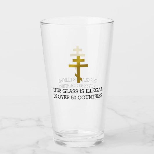 Christliches Cross - Illegal in über 50 Ländern Glas (Vorderseite)