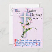 Christliches Cross Oaster Lily Gedicht Feiertagspostkarte (Vorne/Hinten)