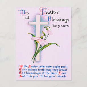 Christliches Cross Oaster Lily Gedicht Feiertagspostkarte