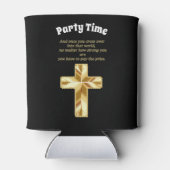 Christliches Crucifix-Kreuz mit lustigem Sprichwor Dosenkühler (Rückseite)