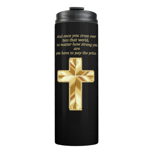 Christliches Crucifix-Kreuz mit lustigem Sprichwor Thermosbecher (Vorderseite)