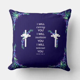 Christliches Dekorativkissen mit Bibelvers Kreuz Kissen