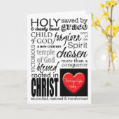 Christliches Denken Ihrer Karte Grafiktypografie (Gelbe Blume)