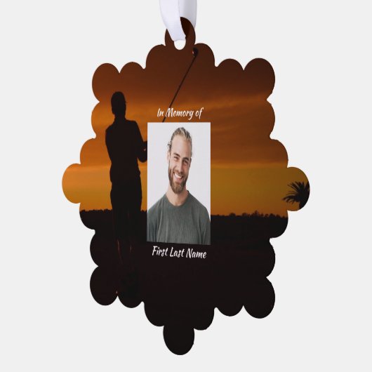 Christliches Denkmal - Golfspielen Ornament Karte (Linke Ecke)