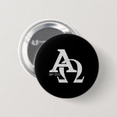 Christliches Design - Alpha und Omega die griechis Button (Vorne & Hinten)