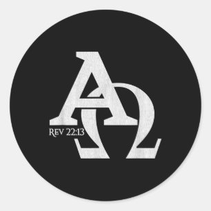 Christliches Design - Alpha und Omega die griechis Runder Aufkleber