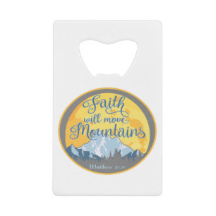 Christliches Design der Feith Move Mountains Geldbeutel Flaschenöffner