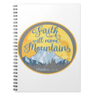 Christliches Design der Feith Move Mountains Notizblock