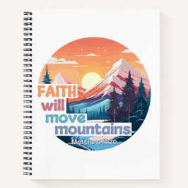 Christliches Design der Feith Move Mountains Notizblock