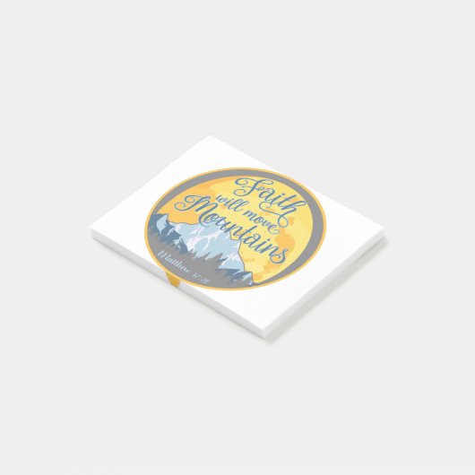 Christliches Design der Feith Move Mountains Post-it Klebezettel (angewinkelt)