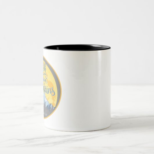 Christliches Design der Feith Move Mountains Zweifarbige Tasse (Mittel)
