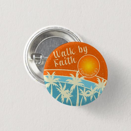 Christliches Design durch Glauben laufen Button (Vorne & Hinten)