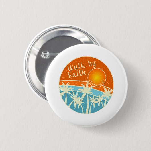 Christliches Design durch Glauben laufen Button (Vorne & Hinten)