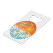 Christliches Design durch Glauben laufen Geldbeutel Flaschenöffner (Rückseite Schrägansicht)