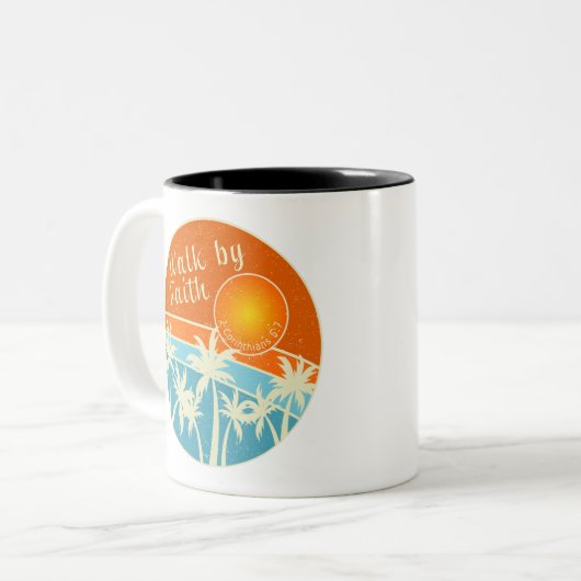 Christliches Design durch Glauben laufen Zweifarbige Tasse (Vorderseite Links)