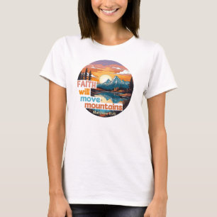 Christliches Design 'Glaube bewegt Berge' T-Shirt