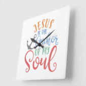 Christliches Design Jesus ist der Anker meines Sou Quadratische Wanduhr (Winkel)