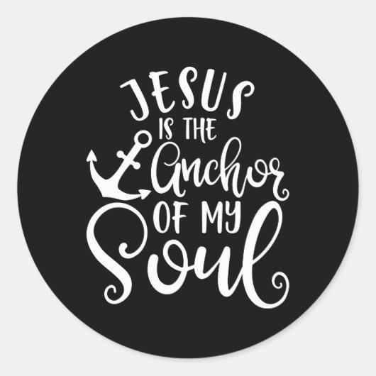 Christliches Design Jesus ist der Anker meines Sou Runder Aufkleber (Vorderseite)